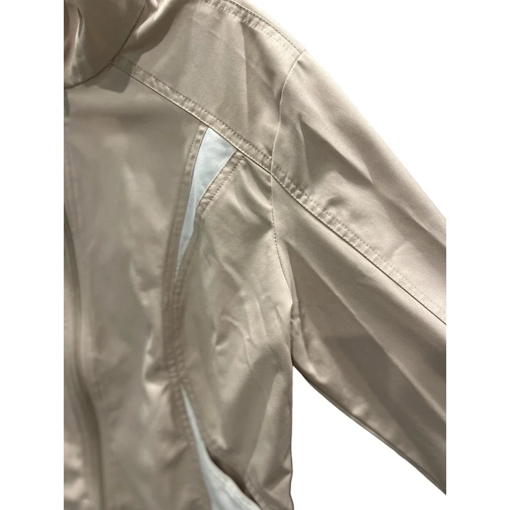 Nike Windbreaker Jacket Youth Large 12-14 Beige Active Tennis Golf Lightweight